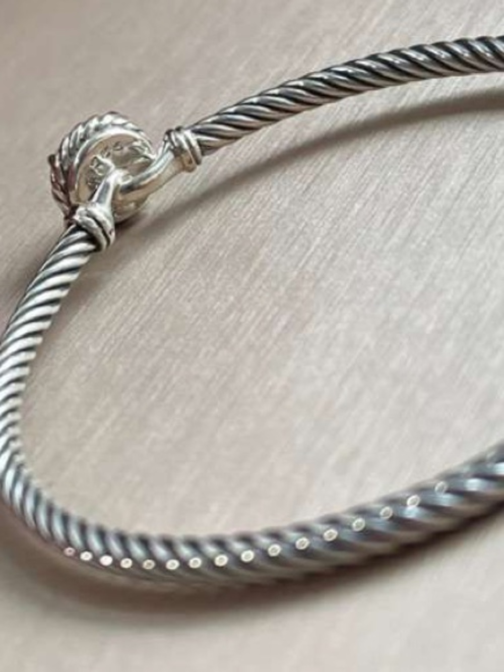 David Yurman Chatelaine Bracelet With Pearl 925 Sterling Silver 3mm medium - Picture 10 of 10